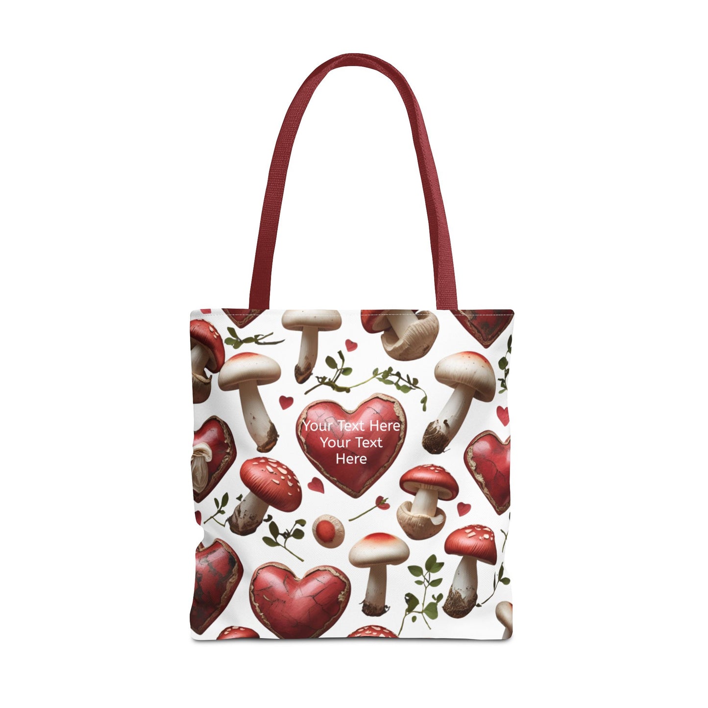 Personalized Mushroom Tote Bag | Cute Heart & Fungi Design | Eco-Friendly Shopping Bag, Gift for Her, Floral Grocery Bag, Boho Style