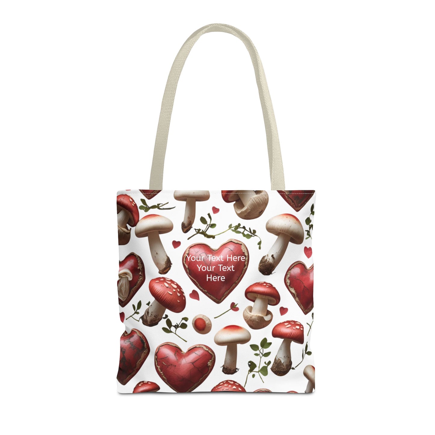 Personalized Mushroom Tote Bag | Cute Heart & Fungi Design | Eco-Friendly Shopping Bag, Gift for Her, Floral Grocery Bag, Boho Style