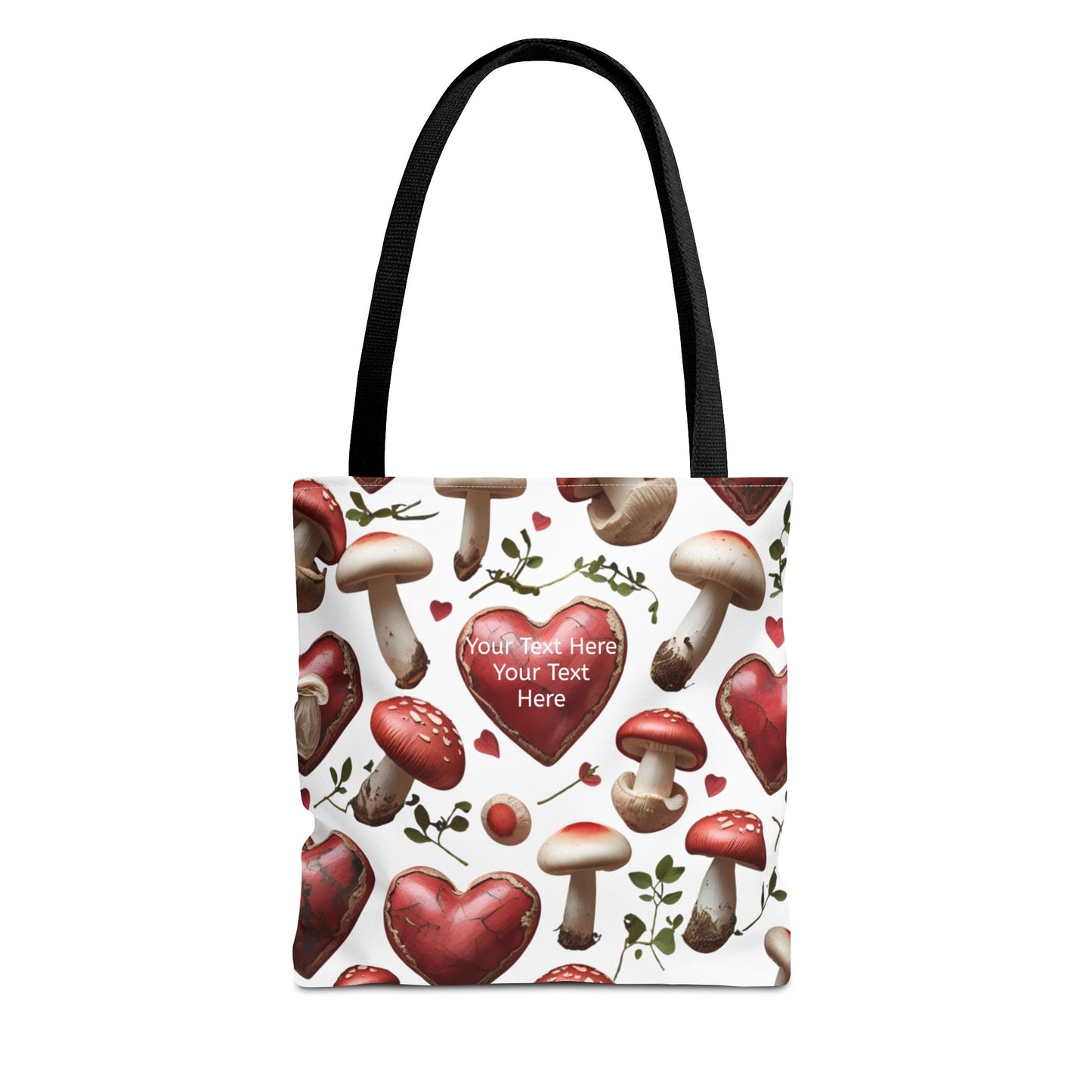 Personalized Mushroom Tote Bag | Cute Heart & Fungi Design | Eco-Friendly Shopping Bag, Gift for Her, Floral Grocery Bag, Boho Style