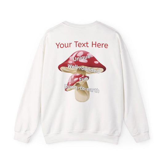 Personalized Fun Mushroom Crewneck Sweatshirt | Unique Design for Casual Outings, Gifts, Festivals, and Cozy Days!