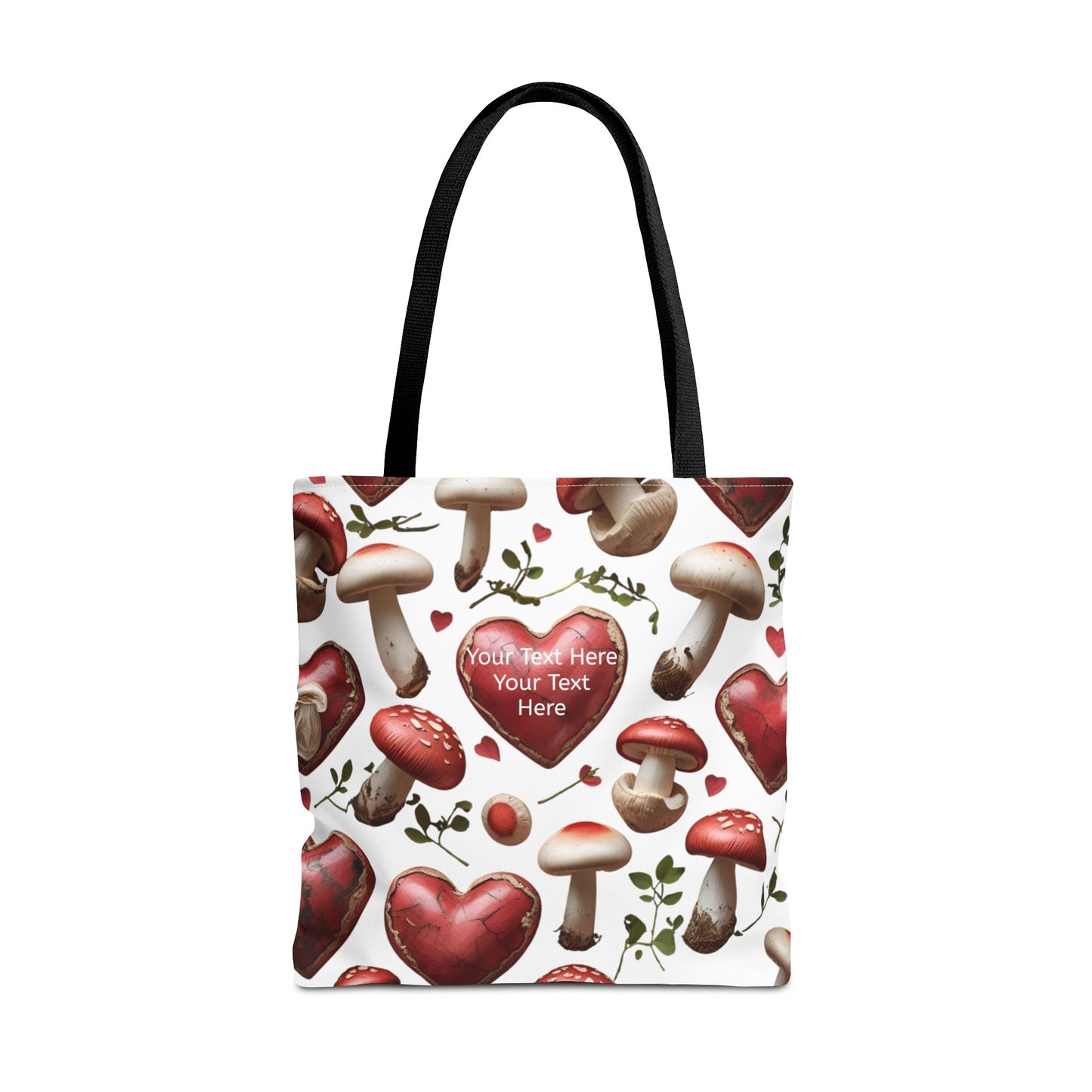 Personalized Mushroom Tote Bag | Cute Heart & Fungi Design | Eco-Friendly Shopping Bag, Gift for Her, Floral Grocery Bag, Boho Style