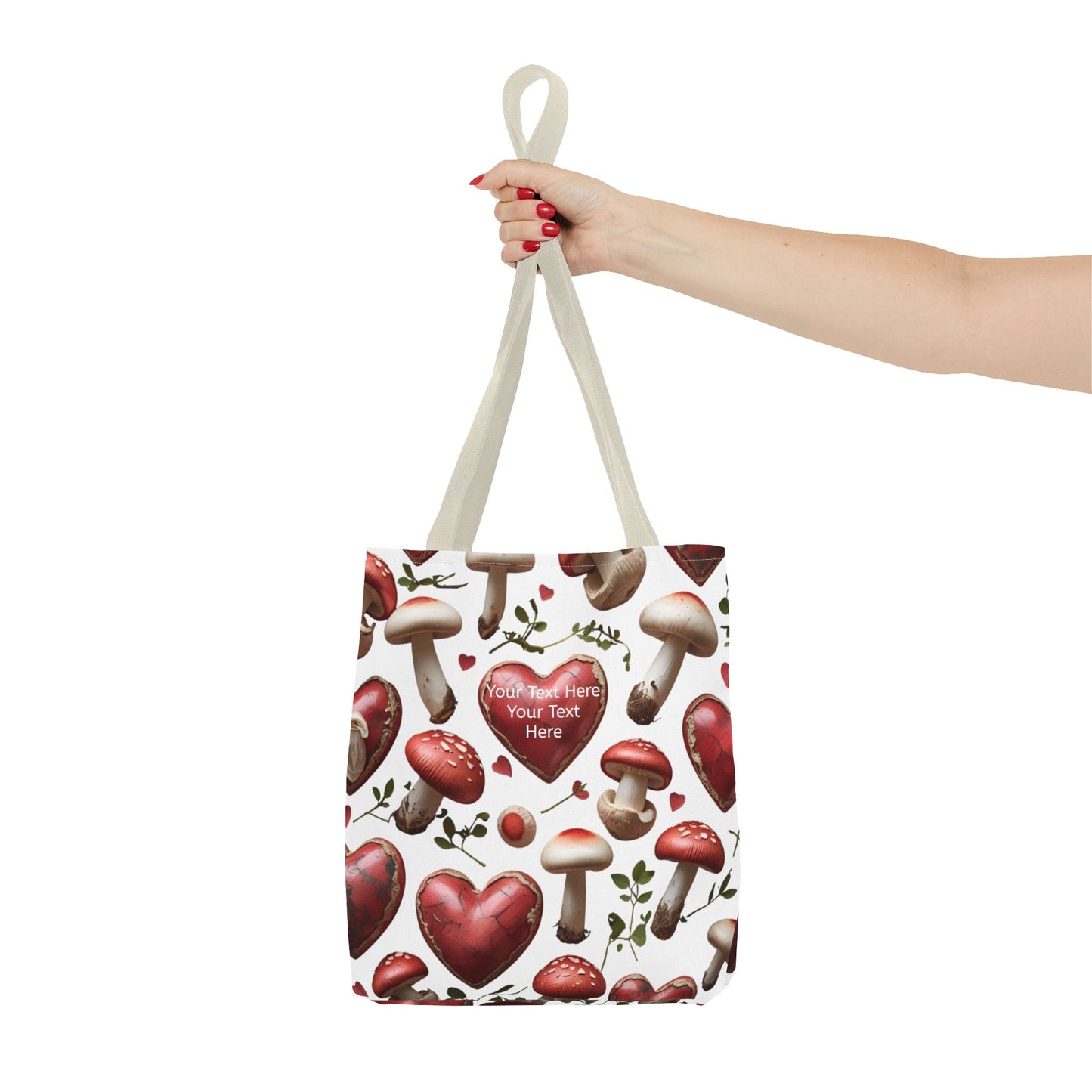 Personalized Mushroom Tote Bag | Cute Heart & Fungi Design | Eco-Friendly Shopping Bag, Gift for Her, Floral Grocery Bag, Boho Style
