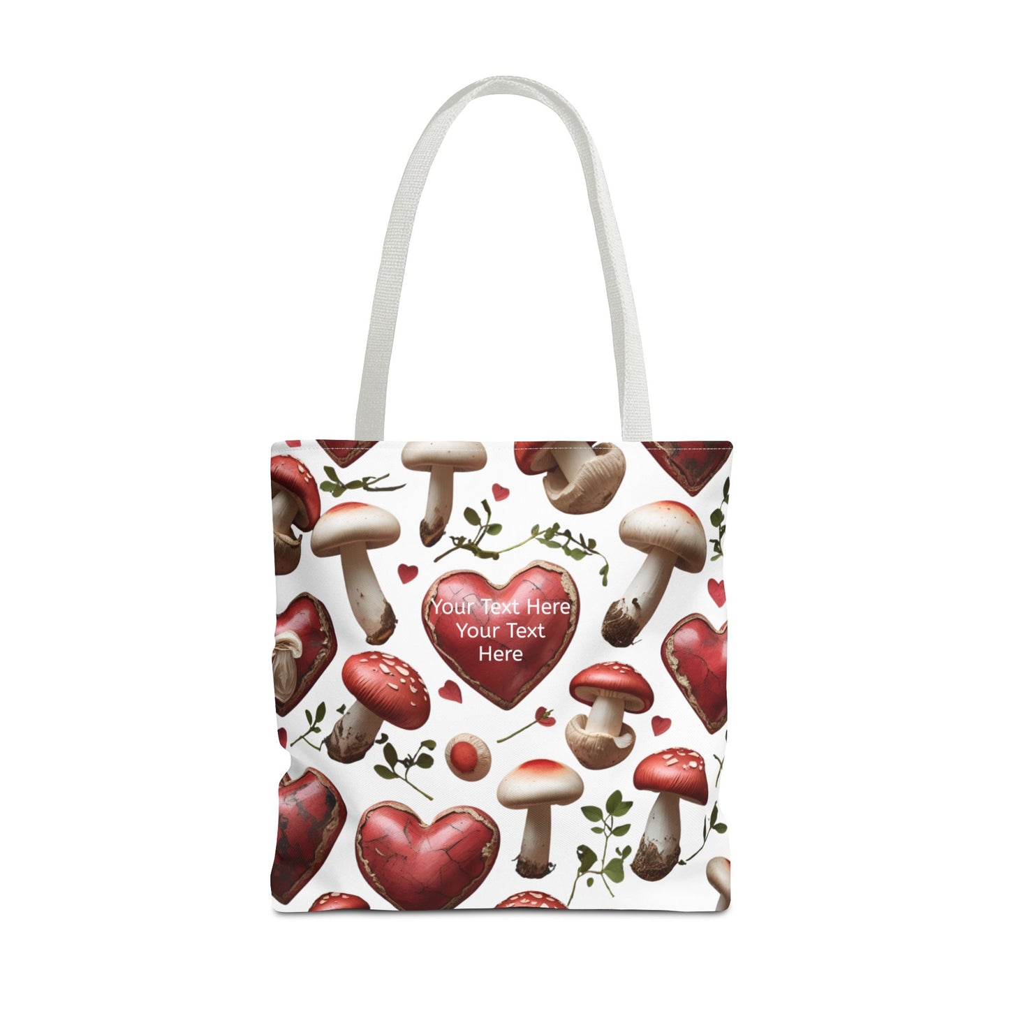 Personalized Mushroom Tote Bag | Cute Heart & Fungi Design | Eco-Friendly Shopping Bag, Gift for Her, Floral Grocery Bag, Boho Style
