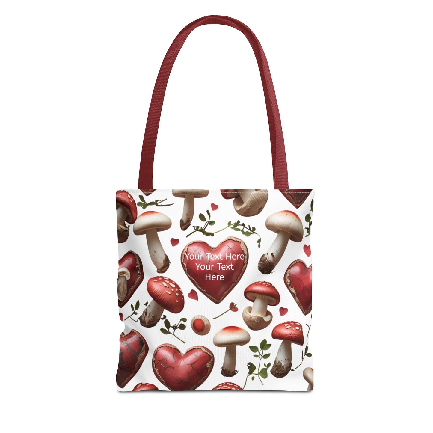 Personalized Mushroom Tote Bag | Cute Heart & Fungi Design | Eco-Friendly Shopping Bag, Gift for Her, Floral Grocery Bag, Boho Style