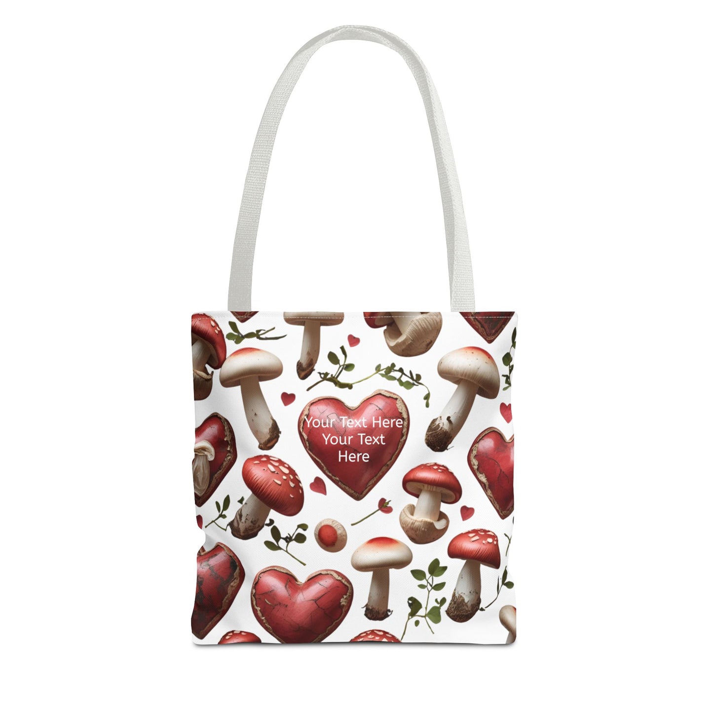 Personalized Mushroom Tote Bag | Cute Heart & Fungi Design | Eco-Friendly Shopping Bag, Gift for Her, Floral Grocery Bag, Boho Style
