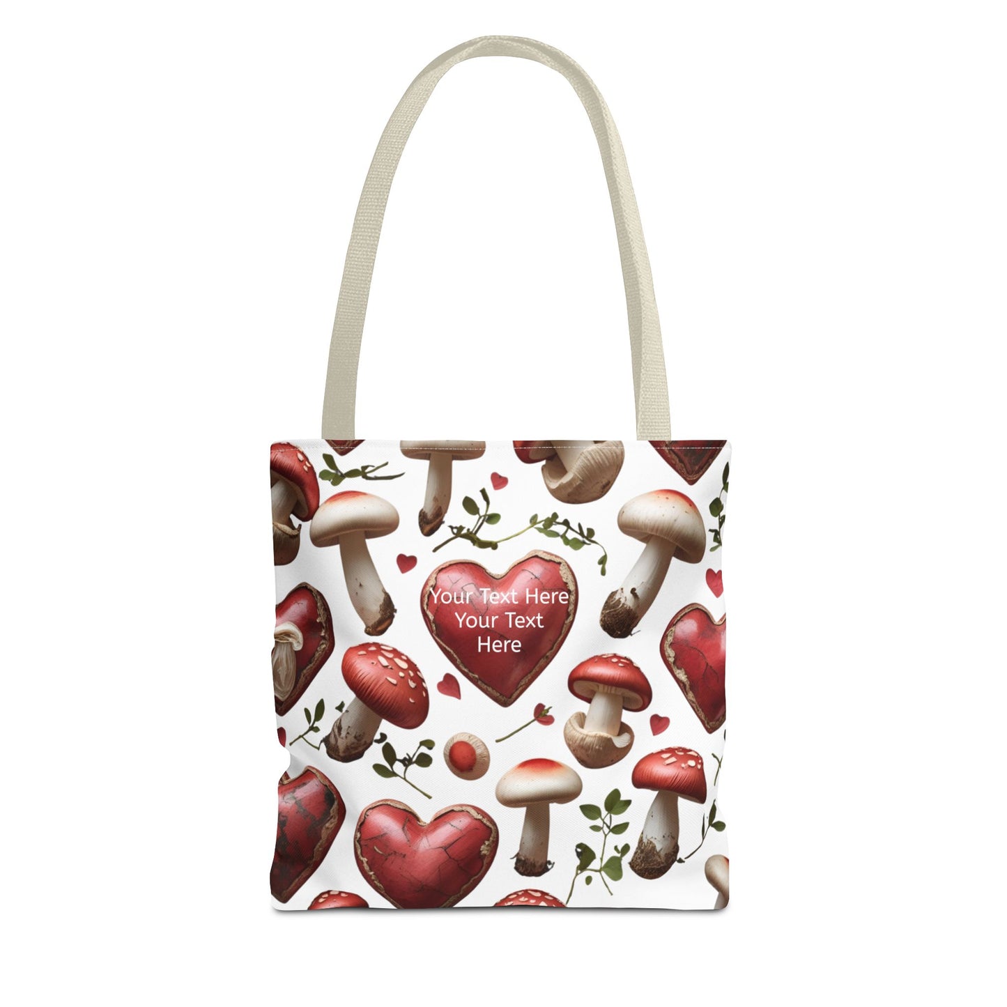 Personalized Mushroom Tote Bag | Cute Heart & Fungi Design | Eco-Friendly Shopping Bag, Gift for Her, Floral Grocery Bag, Boho Style