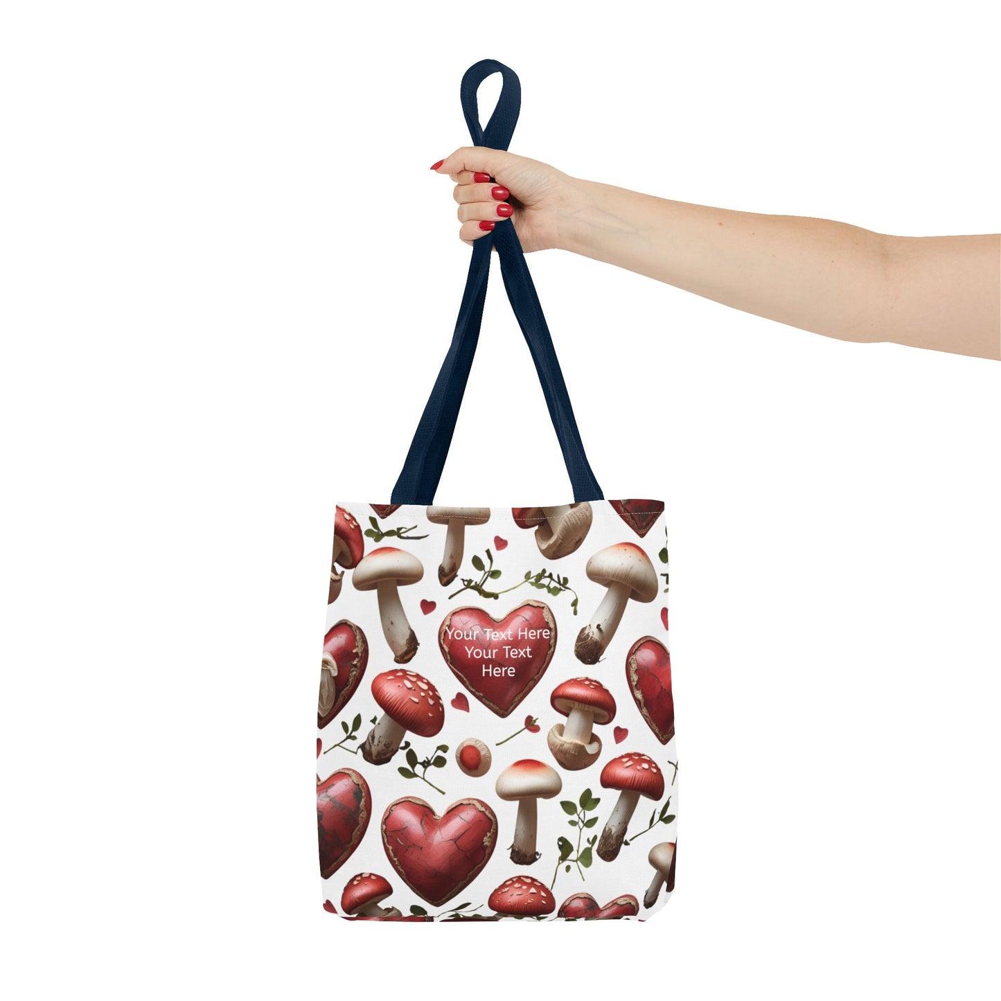 Personalized Mushroom Tote Bag | Cute Heart & Fungi Design | Eco-Friendly Shopping Bag, Gift for Her, Floral Grocery Bag, Boho Style